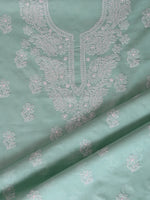 Load image into Gallery viewer, Seva Chikan Hand Embroidered Sea Green Cotton Lucknowi Chikankari Unstitched Suit Piece-SCL13057