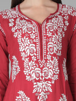Load image into Gallery viewer, Seva Chikan Hand Embroidered Modal Cotton Lucknowi Chikankari Kurta