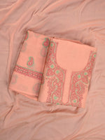 Load image into Gallery viewer, Seva Chikan Hand Embroidered Peach Cotton Lucknowi Chikankari Unstitched Suit Piece-SCL13106