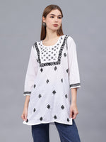 Load image into Gallery viewer, Seva Chikan Hand Embroidered Cotton Lucknowi Chikankari Top