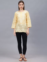 Load image into Gallery viewer, Seva Chikan Hand Embroidered Terivoil Cotton Lucknowi Chikan Top