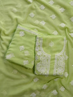 Load image into Gallery viewer, Seva Chikan Hand Embroidered Georgette Lucknowi Chikankari Unstitched Suit Piece