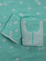 Load image into Gallery viewer, Seva Chikan Hand Embroidered Georgette Lucknowi Chikankari Unstitched Suit Piece