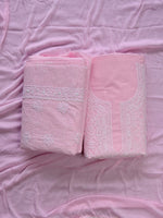 Load image into Gallery viewer, Seva Chikan Hand Embroidered Pink Terivoil Cotton Lucknowi Chikankari Unstitched Suit Piece-SCL13017