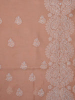 Load image into Gallery viewer, Seva Chikan Hand Embroidered Appricot Peach Terivoil Cotton Lucknowi Chikankari Unstitched Suit Piece-SCL13025