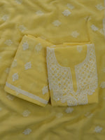 Load image into Gallery viewer, Seva Chikan Hand Embroidered Georgette Lucknowi Chikankari Unstitched Suit Piece