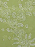 Load image into Gallery viewer, Seva Chikan Hand Embroidered Green Terivoil Cotton Lucknowi Chikankari Unstitched Suit Piece-SCL13010