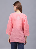 Load image into Gallery viewer, Seva Chikan Hand Embroidered Terivoil Cotton Lucknowi Chikan Top