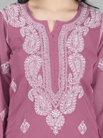 Load image into Gallery viewer, Seva Chikan Hand Embroidered  Georgette Lucknowi Chikankari kurta with Slip