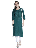 Load image into Gallery viewer, Seva Chikan Hand Embroidered Rayon Lucknowi Chikankari Kurta
