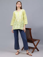 Load image into Gallery viewer, Seva Chikan Hand Embroidered Terivoil Cotton Lucknowi Chikan Top
