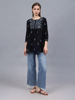 Load image into Gallery viewer, Seva Chikan Hand Embroidered Cotton Lucknowi Chikan Top