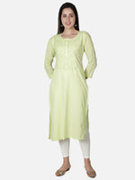 Load image into Gallery viewer, Seva Chikan Hand Embroidered Cotton Lucknowi Chikankari Kurta