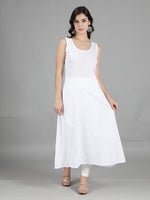 Load image into Gallery viewer, Seva Chikan White Cotton Long A-Line Slip- SCL5001