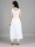 Load image into Gallery viewer, Seva Chikan White Cotton Long A-Line Slip- SCL5001