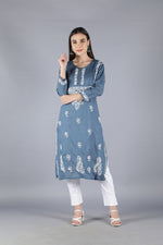 Load image into Gallery viewer, Seva Chikan Hand Embroidered Cotton Chikankari kurta