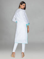 Load image into Gallery viewer, Seva Chikan Hand Embroidered White Cotton Lucknowi Chikankari Kurta-SCL0928