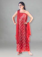 Load image into Gallery viewer, Seva Chikan Hand Embroidered Red Cotton Lucknowi Chikan Unstitched Suit Piece-SCL1510