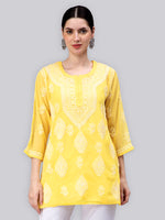 Load image into Gallery viewer, Seva Chikan Hand Embroidered Georgette Lucknowi Chikankari Top With Slip