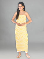 Load image into Gallery viewer, Seva Chikan Hand Embroidered Yellow Cotton Lucknowi Chikankari Unstitched Suit Piece-SCL1414