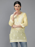 Load image into Gallery viewer, Seva Chikan Hand Embroidered Cotton Lucknowi Chikan Top
