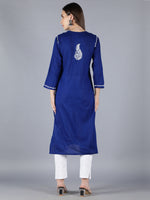 Load image into Gallery viewer, Seva Chikan Hand Embroidered Cotton Lucknowi Chikan Kurti