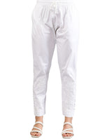 Load image into Gallery viewer, Seva Chikan Hand Embroidered White Cotton Lucknawi Chikankari Pant-SCL11039