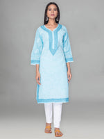 Load image into Gallery viewer, Seva Chikan Hand Embroidered Cotton Lucknowi Chikankari Kurta