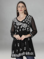 Load image into Gallery viewer, Seva Chikan Hand Embroidered Georgette Lucknowi Chikan Top