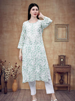 Load image into Gallery viewer, Seva Chikan Hand Embroidered Mal Mal Lucknowi Chikankari Kurta