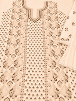 Load image into Gallery viewer, Seva Chikan Hand Embroidere Ivory Terivoil Cotton Lucknowi Chikankari Unstitched Suit Piece-SEV15017