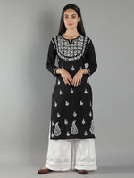 Load image into Gallery viewer, Seva Chikan Hand Embroidered Cotton Lucknowi Chikan Kurti