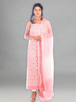Load image into Gallery viewer, Seva Chikan Hand Embroidered Cotton Lucknowi Chikankari Unstitched Suit Piece With Jaali Work