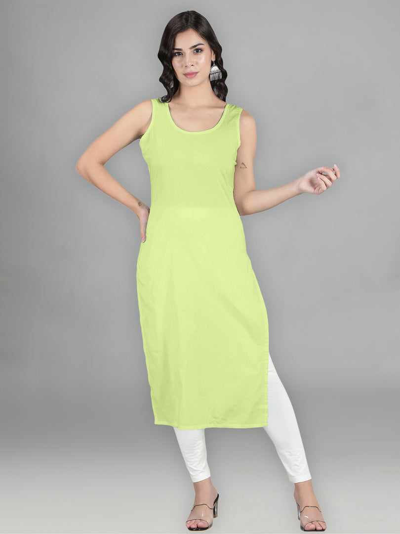 Seva Chikan Cotton Long Slips Combo of White (Pack of 2)