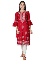 Load image into Gallery viewer, Seva Chikan Hand Embroidered Cotton Lucknowi Chikankari Kurta