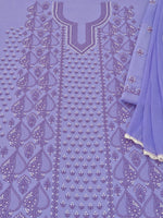 Load image into Gallery viewer, Seva Chikan Hand Embroidere Mauve Terivoil Cotton Lucknowi Chikankari Unstitched Suit Piece-SEV15019