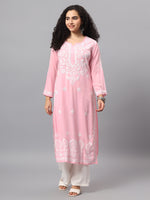 Load image into Gallery viewer, Seva Chikan Hand Embroidered Modal Cotton Lucknowi Chikan Kurti