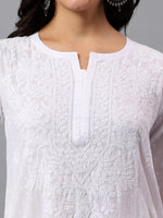 Load image into Gallery viewer, Seva Chikan Hand Embroidered Lucknowi Chikankari White Cotton Kurta SCL4770