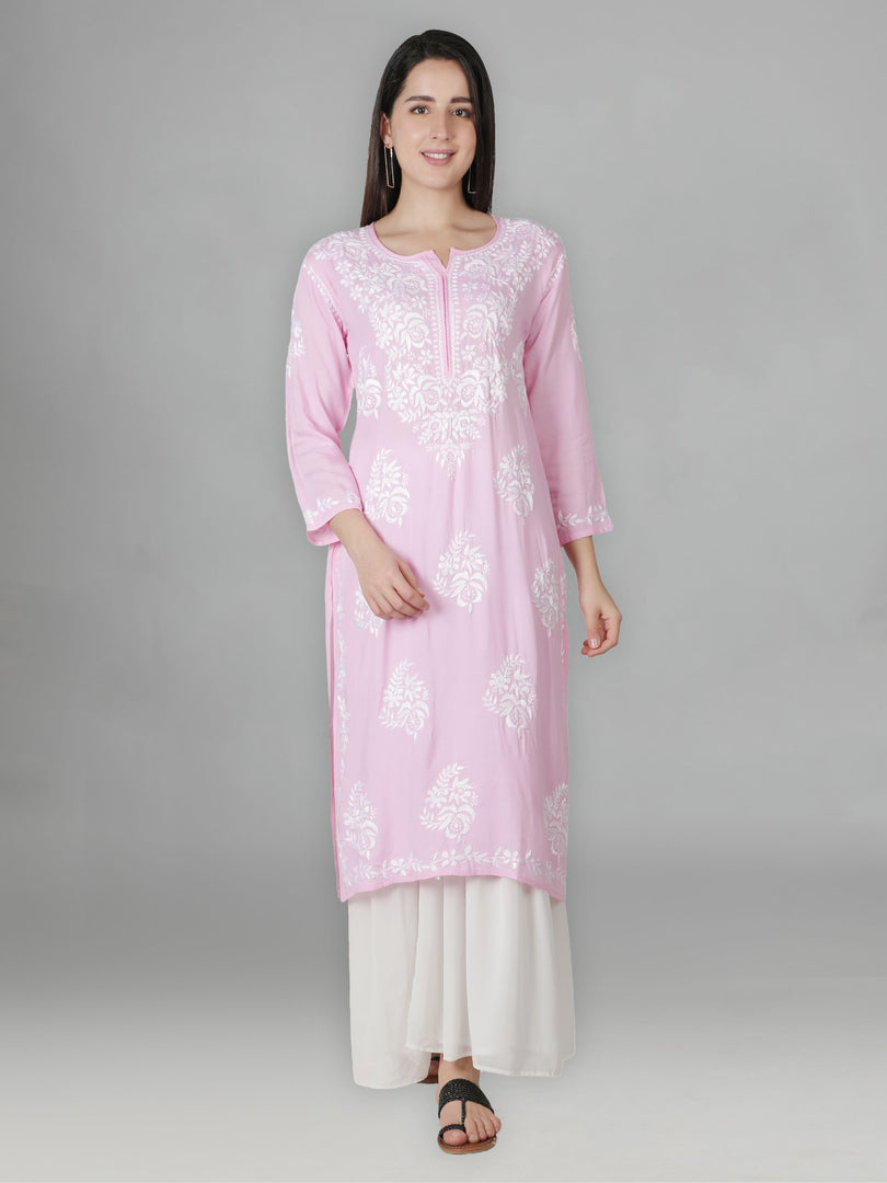Seva Chikan Hand Embroidered Modal Cotton Lucknowi Chikankari Kurta