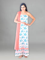 Load image into Gallery viewer, Seva Chikan Hand Embroidered White Cotton Lucknowi Chikankari Unstitched Suit Piece