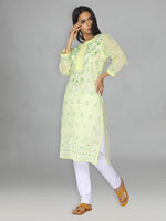 Load image into Gallery viewer, Seva Chikan Hand Embroidered Cotton Lucknowi Chikankari Kurta