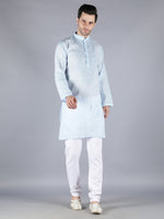 Load image into Gallery viewer, Seva Chikan Hand Embroidered  Cotton Lucknowi Chikan Mens Stitched Kurta