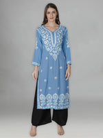 Load image into Gallery viewer, Seva Chikan Hand Embroidered Modal Cotton Lucknowi Chikankari Kurta