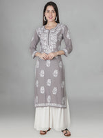 Load image into Gallery viewer, Seva Chikan Hand Embroidered Modal Cotton Lucknowi Chikankari Kurta