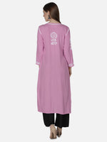 Load image into Gallery viewer, Seva Chikan Hand Embroidered Modal Cotton Lucknowi Chikan Kurti