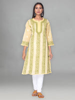 Load image into Gallery viewer, Seva Chikan Hand Embroidered Cotton Lucknowi Chikankari Kurta