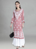 Load image into Gallery viewer, Seva Chikan Hand Embroidered Modal Cotton Lucknowi Chikankari Kurta