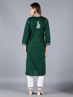 Load image into Gallery viewer, Seva Chikan Hand Embroidered Cotton Lucknowi Chikan Kurti