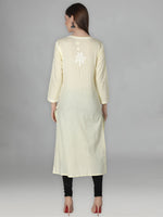 Load image into Gallery viewer, Seva Chikan Hand Embroidered Red Cotton Chikankari Angarkha Style Kurta