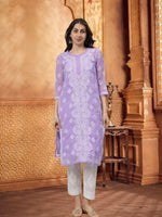 Load image into Gallery viewer, Seva Chikan Hand Embroidered Georgette Lucknowi Chikankari Kurta With Slip